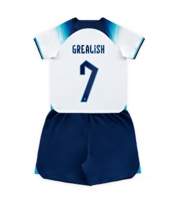 England Jack Grealish #7 Hemmakläder Barn VM 2022 Kortärmad (+ Korta byxor)